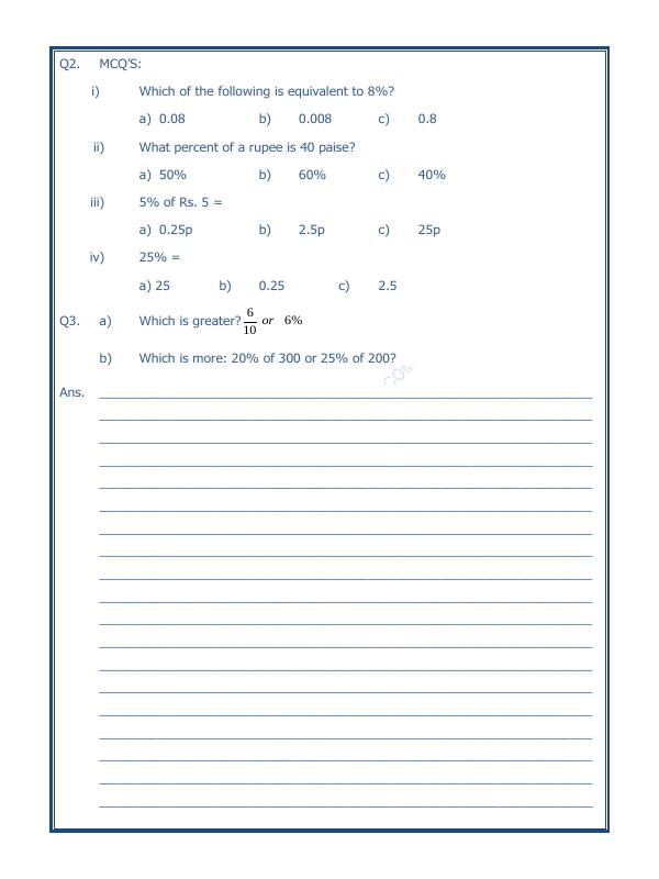 A2ZWorksheets:Maths-Percentage-Percentage-01