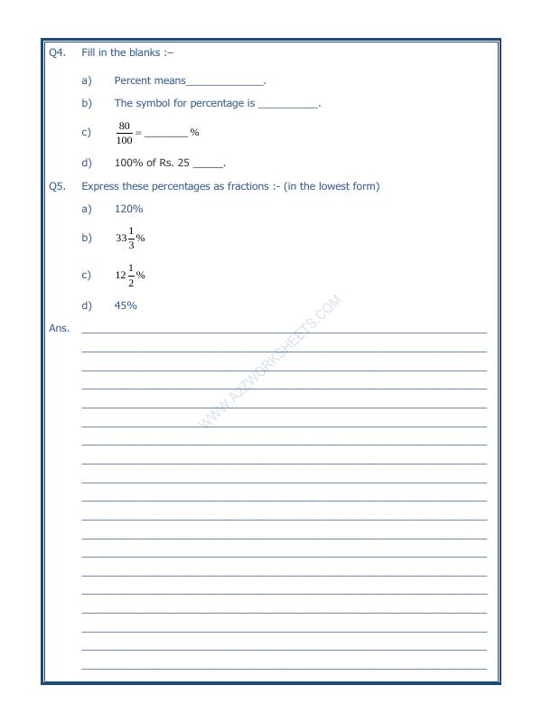 A2ZWorksheets:Maths-Percentage-Percentage-01