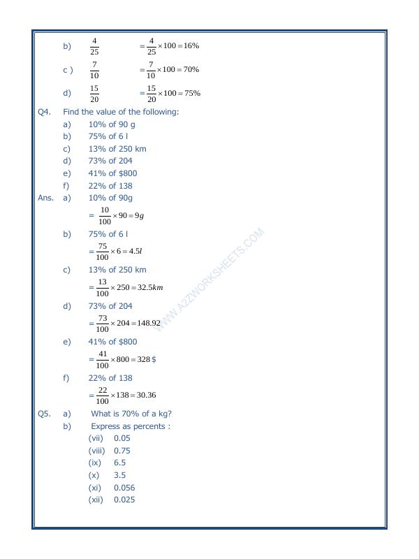 A2ZWorksheets:Maths-Percentage-Percentage-02