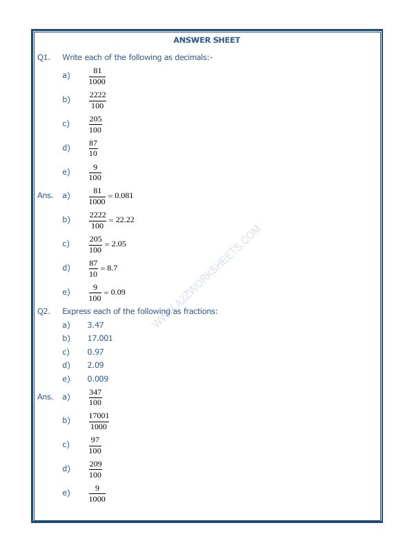 A2ZWorksheets:Maths-Decimals-Decimals-03