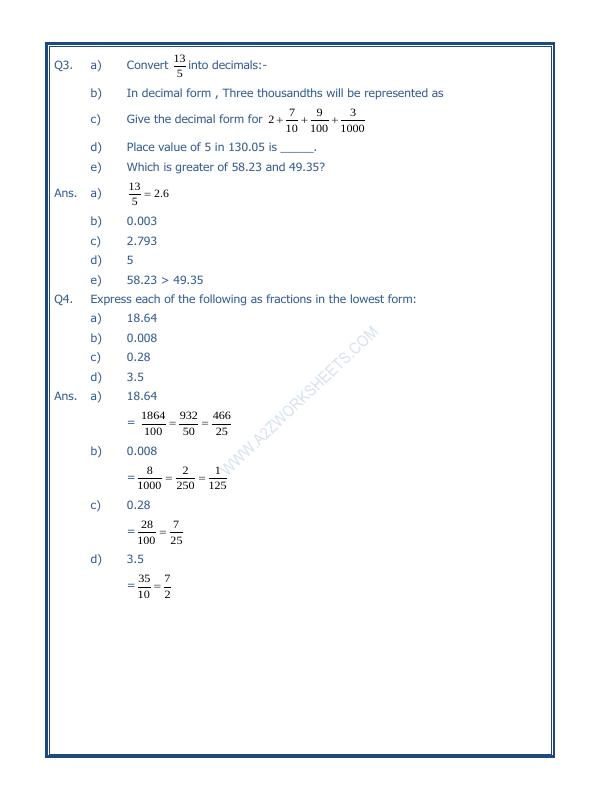 A2ZWorksheets:Maths-Decimals-Decimals-03