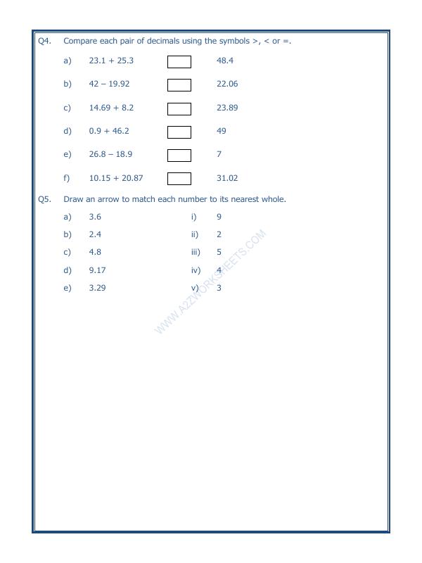A2ZWorksheets:Maths-Decimals-Decimals-04