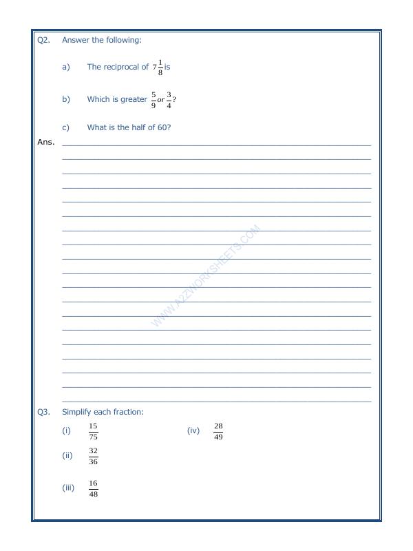 A2ZWorksheets:Maths-Fractions-Fractions-02