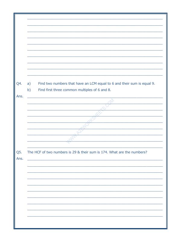 A2ZWorksheets:Maths-LCM and HCF-Hcf and Lcm-01