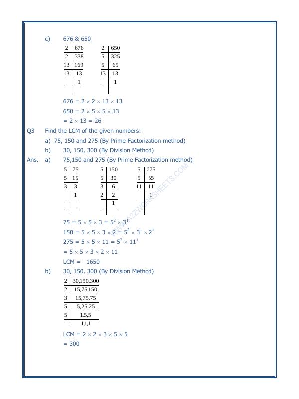 A2ZWorksheets:Maths-LCM and HCF-Hcf and Lcm-01