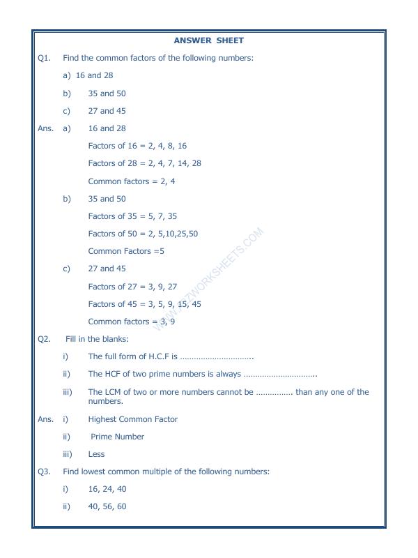 A2ZWorksheets:Maths-LCM and HCF-Hcf and Lcm-02
