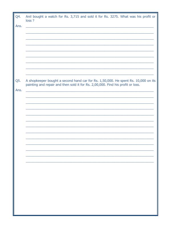 A2ZWorksheets:Maths-Measurement-Profit And Loss-01