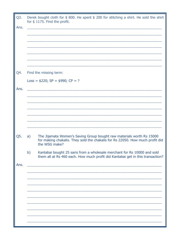 A2ZWorksheets:Maths-Measurement-Profit And Loss-02