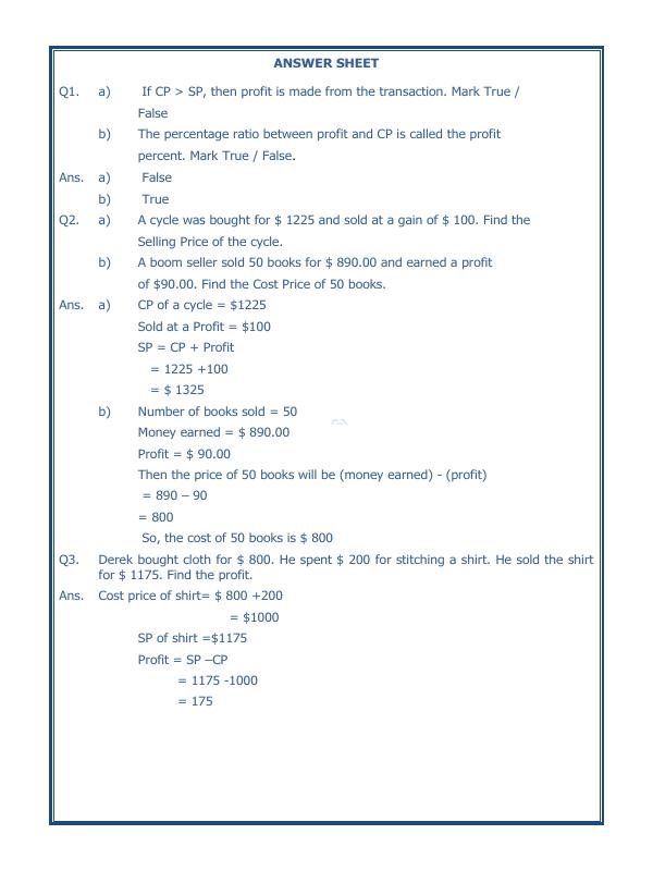 A2ZWorksheets:Maths-Measurement-Profit And Loss-02
