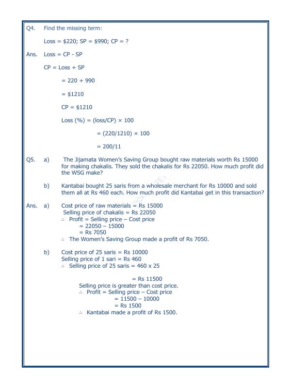 A2ZWorksheets:Maths-Measurement-Profit And Loss-02