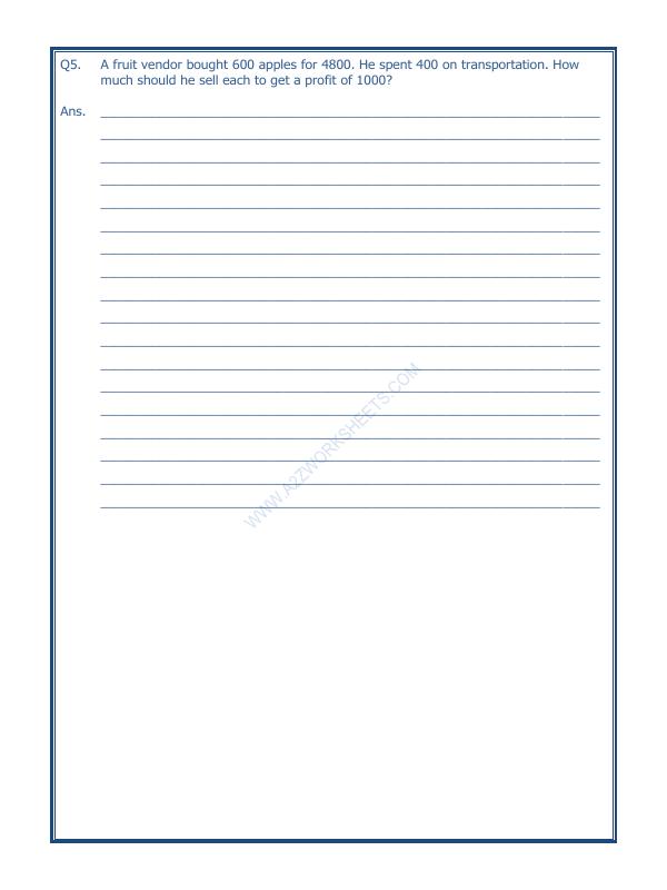 A2ZWorksheets:Maths-Measurement-Profit And Loss-06
