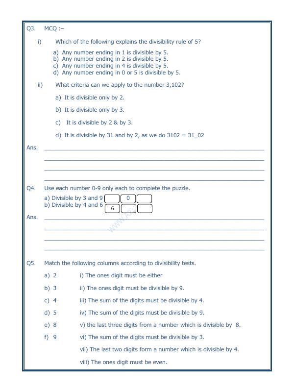 A2ZWorksheets:Maths-Division-Test Of Divisibility-02