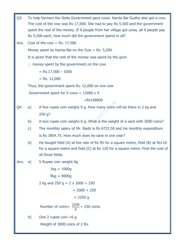A2ZWorksheets:Maths-Data Handling-Preparing Bills - 05