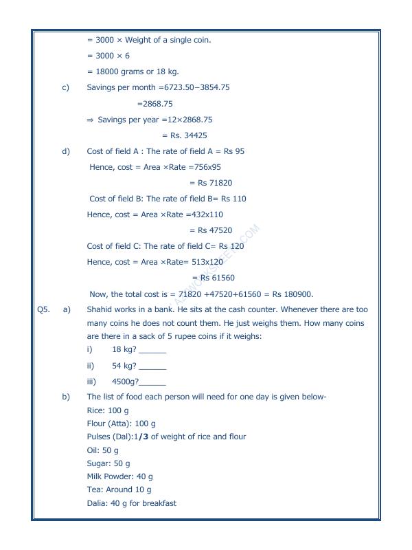A2ZWorksheets:Maths-Data Handling-Preparing Bills - 05