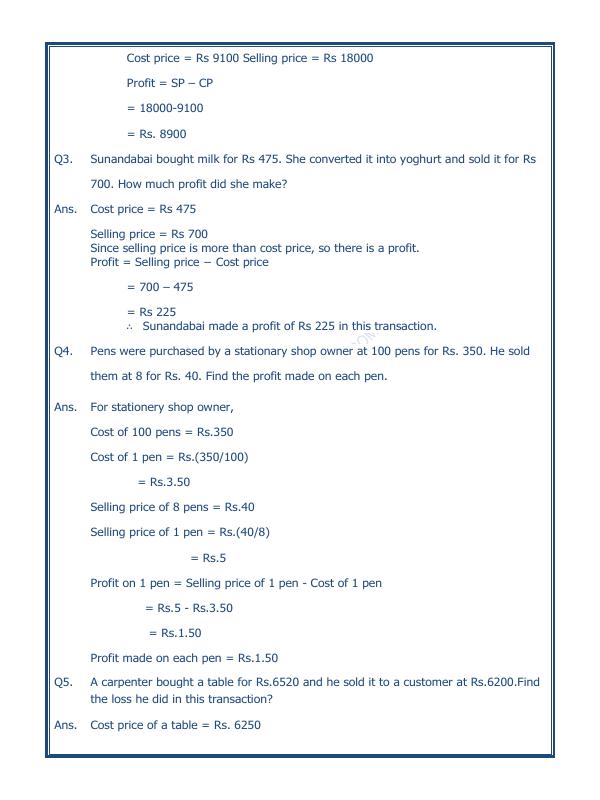 A2ZWorksheets:Maths-Measurement-Profit And Loss-07