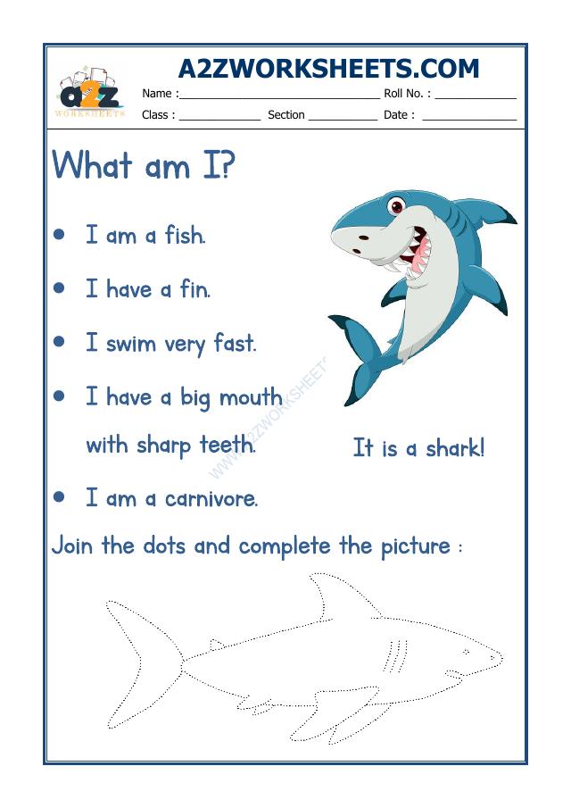 Shark Worksheets.pdf A2Zworksheets:Worksheet of Flash Card-Shark-Recognition-English