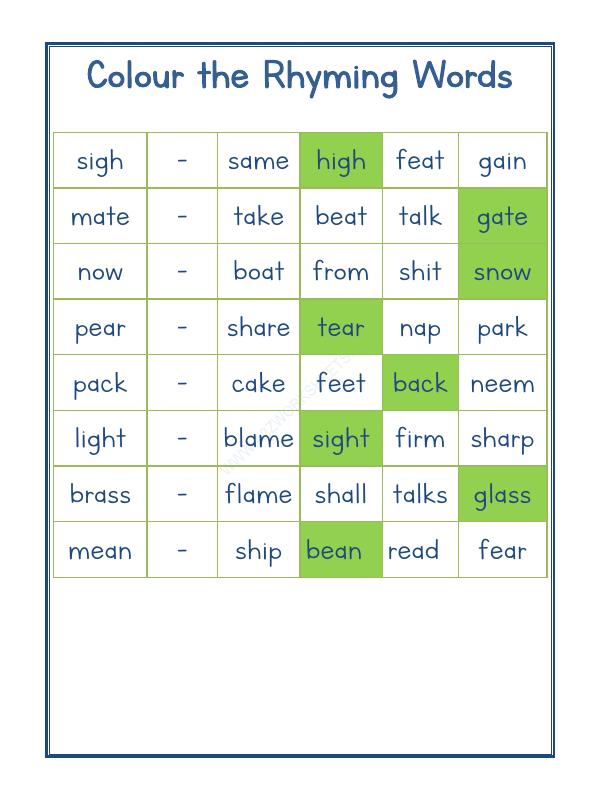 A2ZWorksheets:English-Reading-Rhyming Word-15