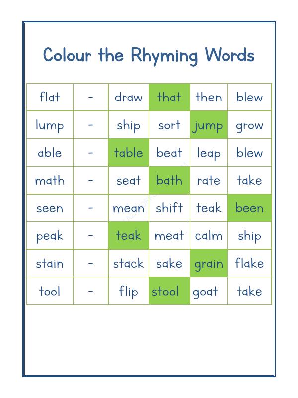 A2ZWorksheets:English-Reading-Rhyming Word-16
