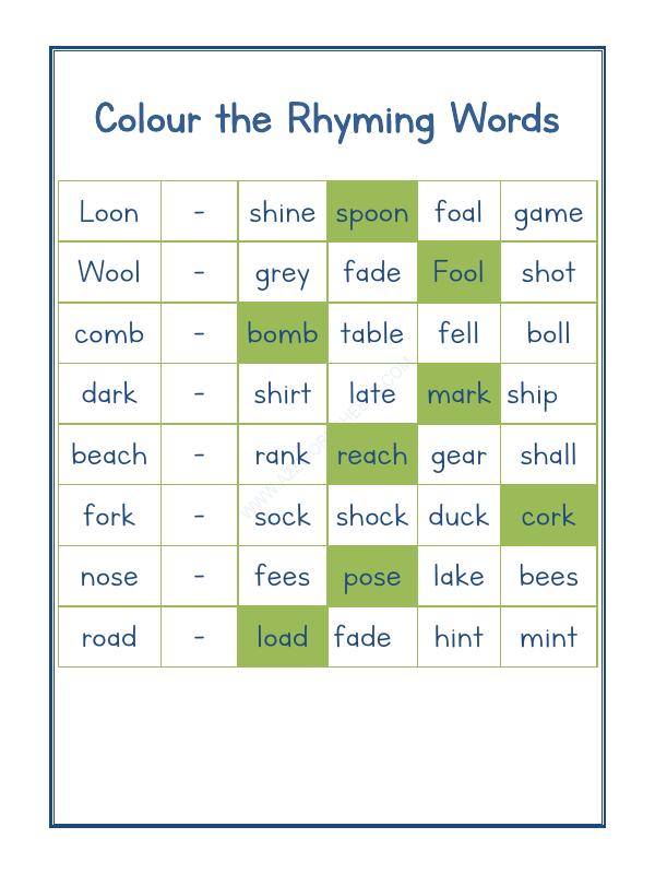 A2ZWorksheets:English-Reading-Rhyming Word - 21