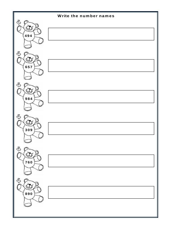 A2ZWorksheets:Maths-Numbers-Number Names