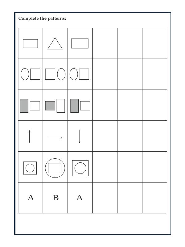 A2ZWorksheets:Maths-Geometry-Patterns