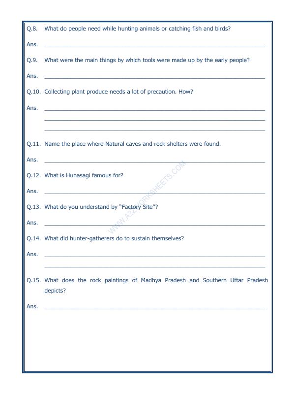 A2ZWorksheets:General Awareness-Our History and Heritage-On The Trial Of The Earliest People-02