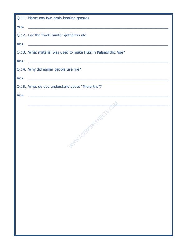 A2ZWorksheets:General Awareness-Our History and Heritage-On The Trial Of The Earliest People-04