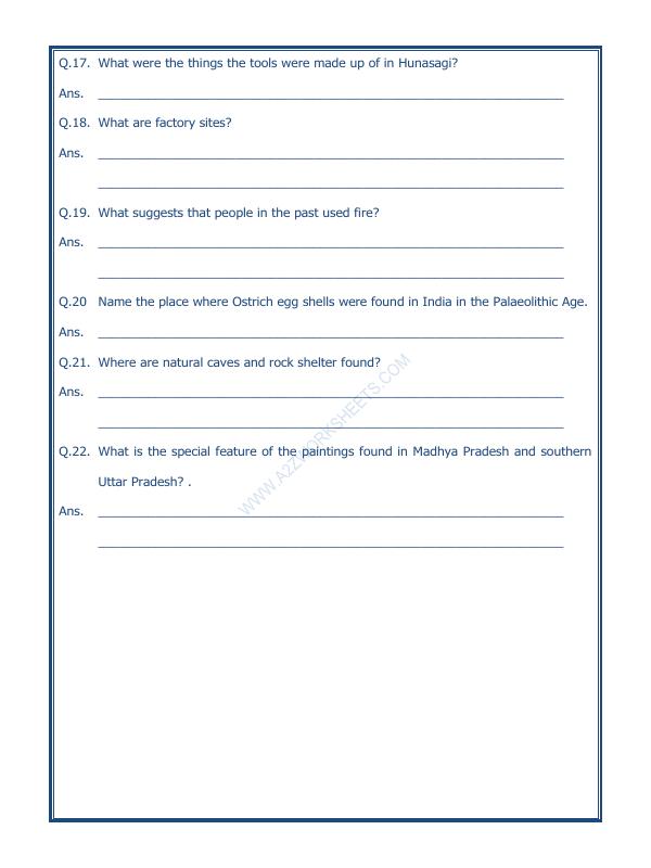 A2ZWorksheets:General Awareness-Our History and Heritage-On The Trial Of The Earliest People-05