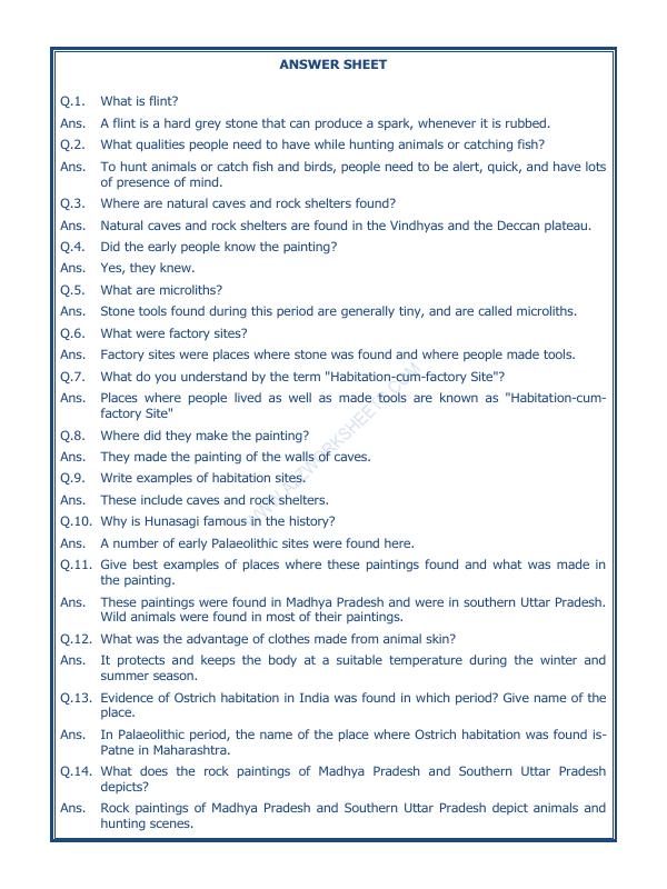 A2ZWorksheets:General Awareness-Our History and Heritage-On The Trial Of The Earliest People-05