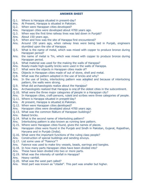A2ZWorksheets:General Awareness-Our History and Heritage-In The Earliest Cities-01