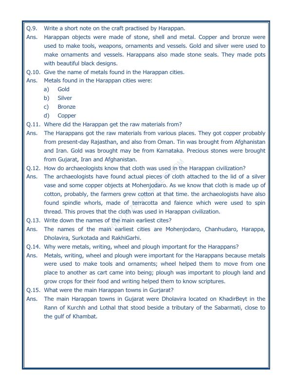 A2ZWorksheets:General Awareness-Our History and Heritage-In The Earliest Cities-07