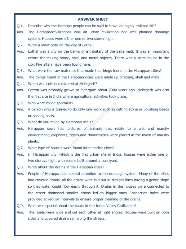 A2ZWorksheets:General Awareness-Our History and Heritage-In The Earliest Cities-08