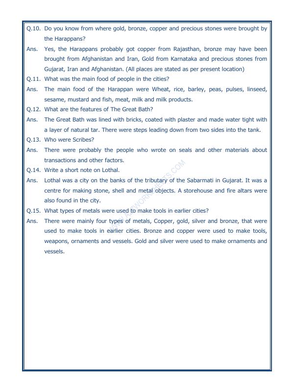 A2ZWorksheets:General Awareness-Our History and Heritage-In The Earliest Cities-08