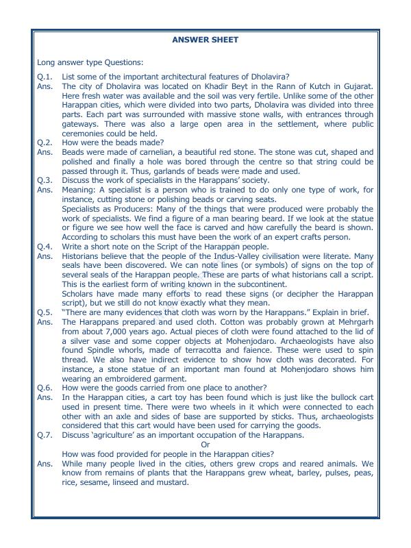 A2ZWorksheets:General Awareness-Our History and Heritage-In The Earliest Cities-12