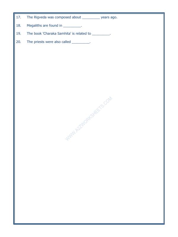 A2ZWorksheets:General Awareness-Our History and Heritage-What Books And Burials Tell Us-12