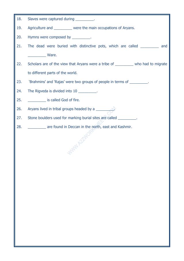 A2ZWorksheets:General Awareness-Our History and Heritage-What Books And Burials Tell Us-13