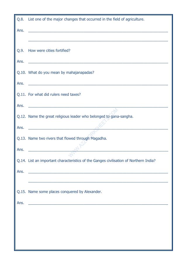 A2ZWorksheets:General Awareness-Our History and Heritage-Kingdoms, Kings And An Early Republic-01