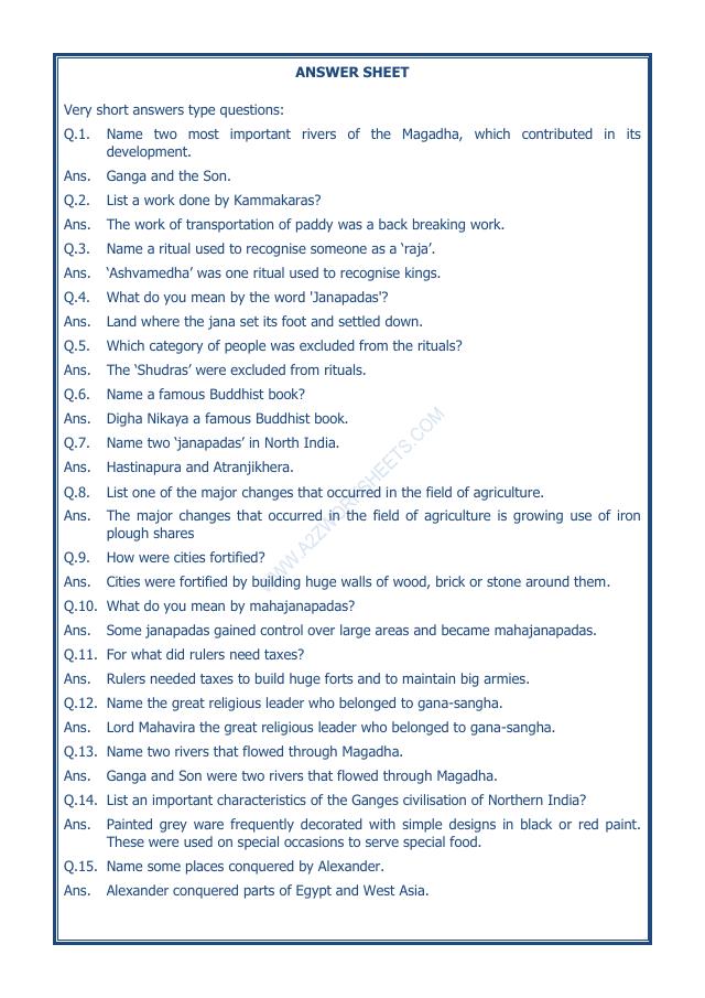 A2ZWorksheets:General Awareness-Our History and Heritage-Kingdoms, Kings And An Early Republic-01