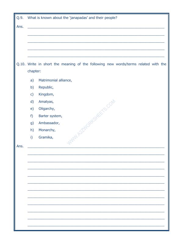 A2ZWorksheets:General Awareness-Our History and Heritage-Kingdoms, Kings And An Early Republic-08