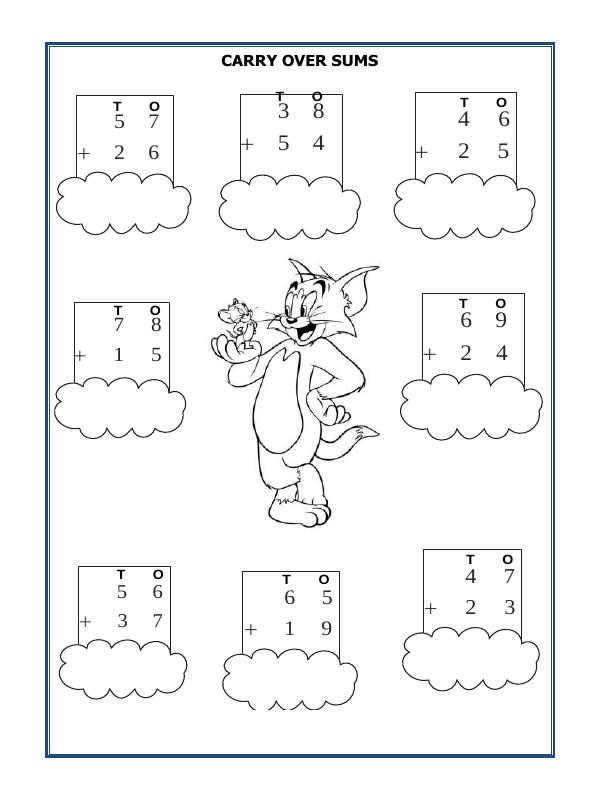 A2ZWorksheets:Maths-Addition-Addition (Carry Over Sums)