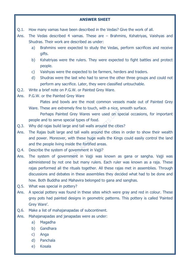 A2ZWorksheets:General Awareness-Our History and Heritage-Kingdoms, Kings And An Early Republic-10