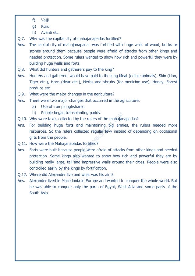 A2ZWorksheets:General Awareness-Our History and Heritage-Kingdoms, Kings And An Early Republic-10