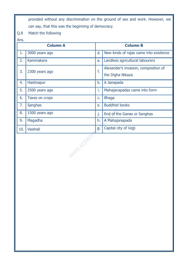A2ZWorksheets:General Awareness-Our History and Heritage-Kingdoms, Kings And An Early Republic-13
