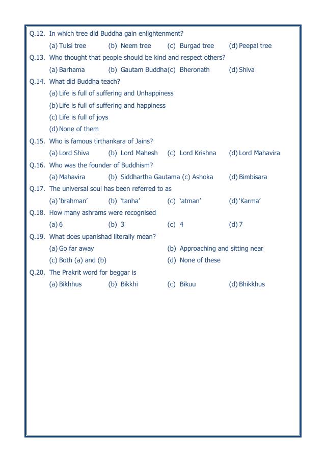 A2ZWorksheets:General Awareness-Our History and Heritage-New Question And Ideas-06