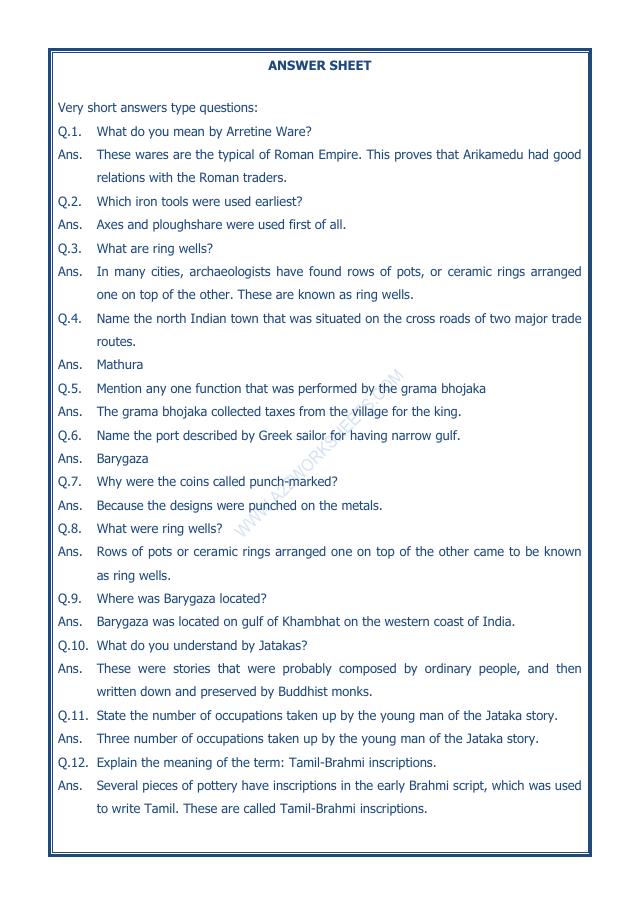 A2ZWorksheets:General Awareness-Our History and Heritage-Vital Villages, Thriving Towns-01