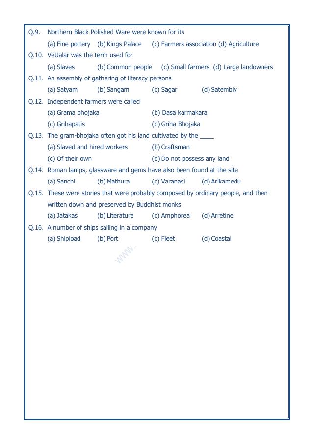 A2ZWorksheets:General Awareness-Our History and Heritage-Vital Villages, Thriving Towns-06