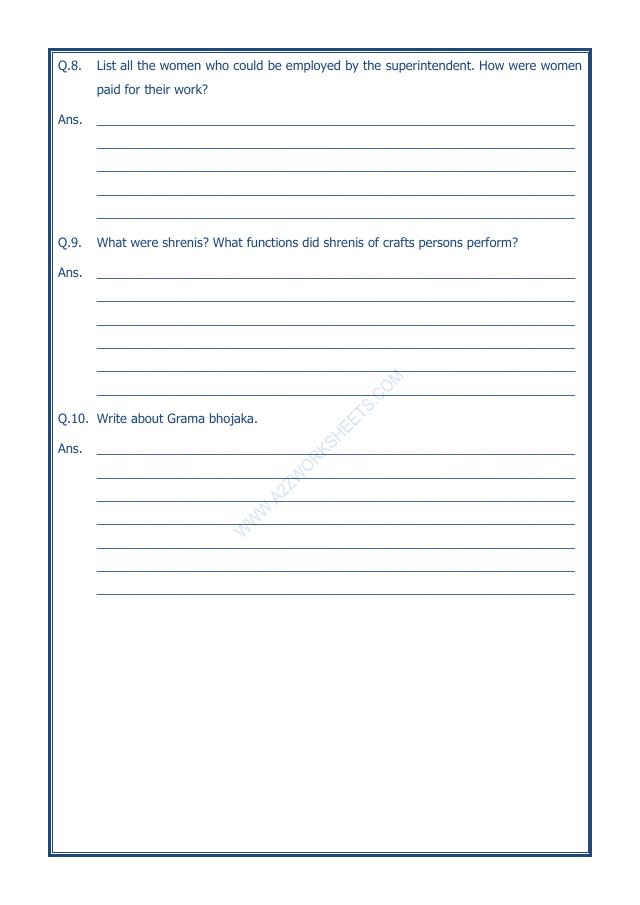 A2ZWorksheets:General Awareness-Our History and Heritage-Vital Villages, Thriving Towns-09