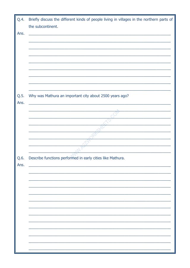 A2ZWorksheets:General Awareness-Our History and Heritage-Vital Villages, Thriving Towns-14