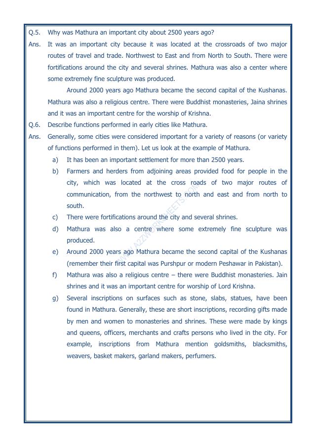A2ZWorksheets:General Awareness-Our History and Heritage-Vital Villages, Thriving Towns-14