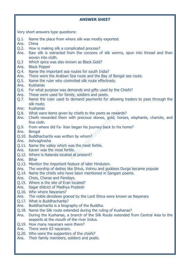 A2ZWorksheets:General Awareness-Our History and Heritage-Traders, Kings And Pilgrims-01
